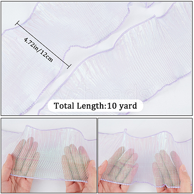 10 Yards Mermaid Color Polyester Pleated Lace Trim Ribbon DIY-WH0419-43D-1