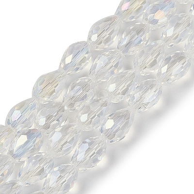 Transparent Electroplate Glass Beads Strands EGLA-N013-T6mm-B-M-1