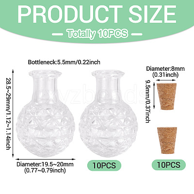 10Pcs Glass Bottles AJEW-TA0002-74-1