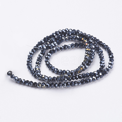 Faceted Rondelle Electroplate Glass Bead Strands X-EGLA-R048-2mm-02-1
