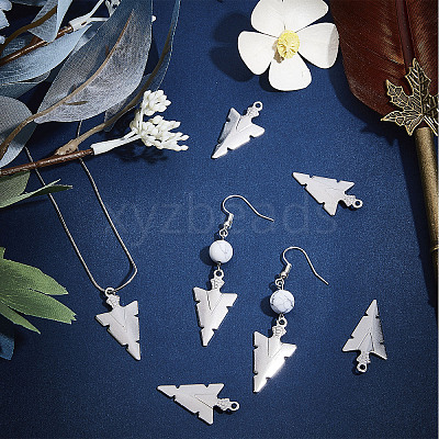 50Pcs 201 Stainless Steel Pointed Pendants STAS-SC0004-66-1