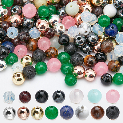 15 Strands 15 Style Natural & Synthetic Gemstone Beads Strands G-OC0002-10-1