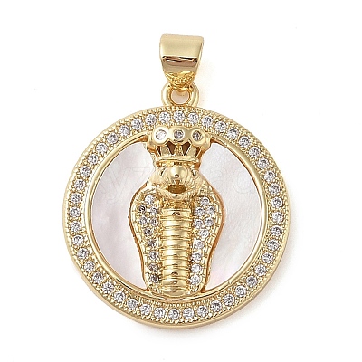 Brass Micro Pave Clear Cubic Zirconia Pendants KK-I712-55A-G-1