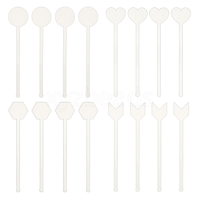 24Pcs 4 Style Transparent Acrylic Stirring Rods AJEW-FG0003-16-1