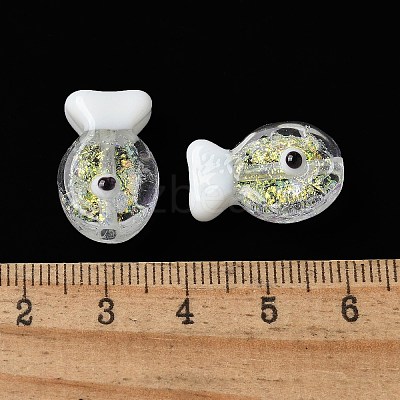 Handmade Foil Lampwork Fish Beads FOIL-Z001-01J-1