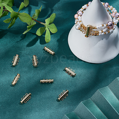 10Pcs Tube Brass Slide Lock Clasps KK-GA0002-44-1