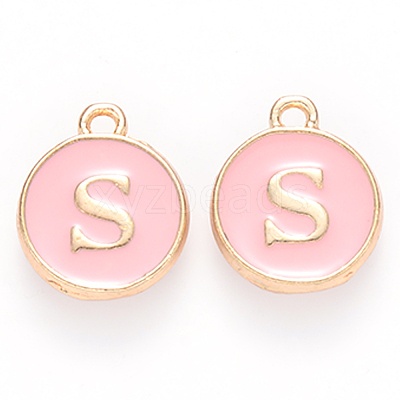 Golden Plated Alloy Enamel Charms X-ENAM-S118-07S-1