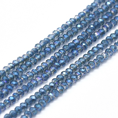 Electroplate Glass Beads Strands GLAA-F079-A-FR19-1
