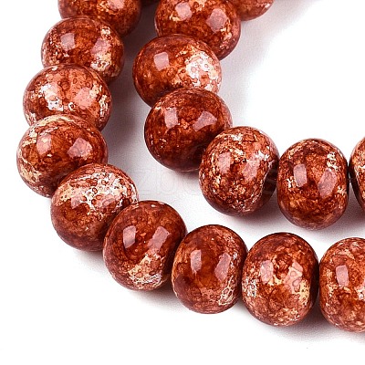 Opaque Baking Paint Glass Beads Strands GLAA-Q110-03A-12-1
