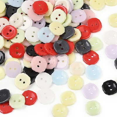 2-Hole Glass Buttons PORC-R010-04-1
