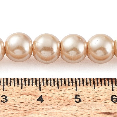 Baking Paint Pearlized Glass Pearl Round Bead Strands HY-Q330-8mm-42-1