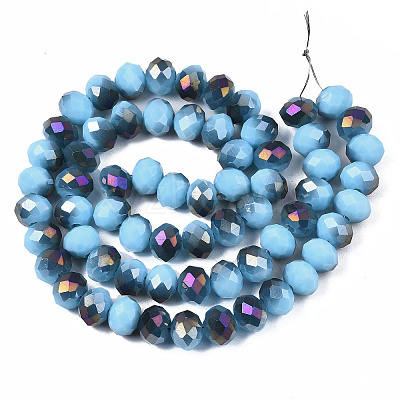 Electroplate Opaque Glass Beads Strands LS-EGLA-A034-P8mm-F19-1-1
