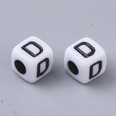 White Opaque Acrylic Beads MACR-R869-02D-1