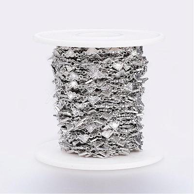 Tarnish Resistant Handmade 304 Stainless Steel Bar Link Chains STAS-G038-10P-1