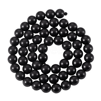 1 Strand Natural Shungite Beads Strands G-TA0003-34B-1