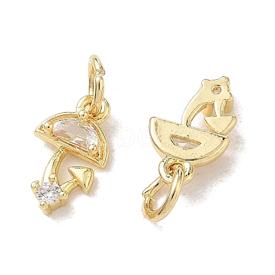 Brass Micro Pave Clear Cubic Zirconia Charms CU-CBADD0C-02G-1