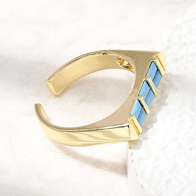 Brass Micro Pave Cubic Zirconia Cuff Open Rings for Women RJEW-L343-02G-1