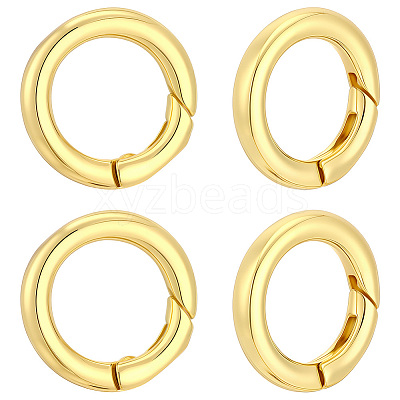 6Pcs Rack Plating Brass Spring Gate Rings KK-BBC0028-44-1