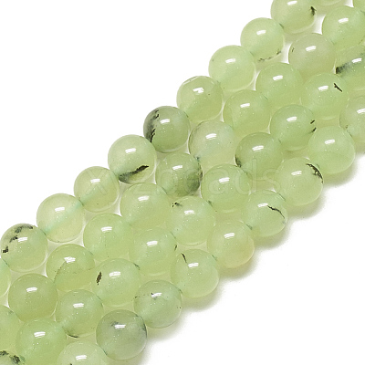 Natural Prehnite Beads Strands G-S300-118-8mm-1