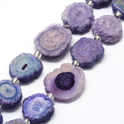 Natural Druzy Quartz Crystal Beads Strands G-F582-A02-1
