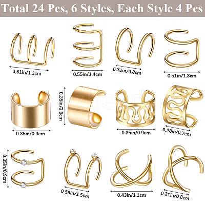 6Pcs 6 Styles Alloy Rhinestone Hair Accessories EJEW-WH20005-003G-1