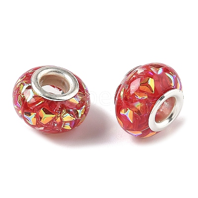 Transparent Resin Rondelle European Beads RESI-S023-22-1