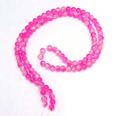 Baking Paint Crackle Glass Bead Strands CCG-S001-10mm-M-1