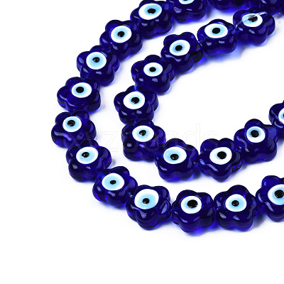 Handmade Evil Eye Lampwork Beads Strands LAMP-N029-008A-1