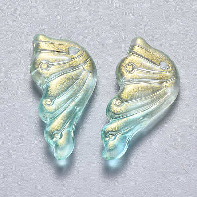 Transparent Spray Painted Glass Pendants GLAA-S190-010A-01-1