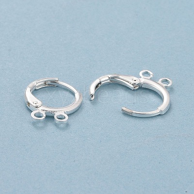 2-hole Rack Plating Brass Leverback Earring Findings KK-D075-05S-RS-1