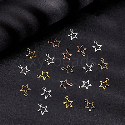 250Pcs 5 Colors Tibetan Style Alloy Charms TIBE-PH0002-10-1