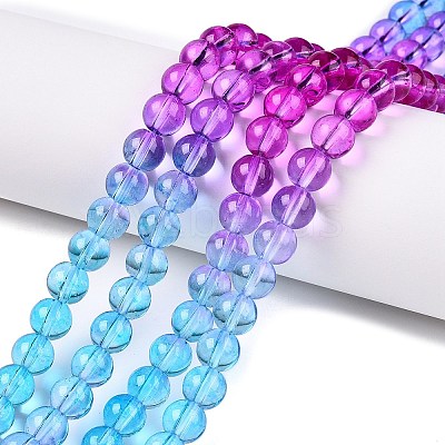 Baking Paint Transparent Glass Beads X-DGLA-M001-8mm-07-1