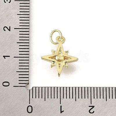 Brass Micro Pave Cubic Zirconia Pendants KK-V008-09G-1