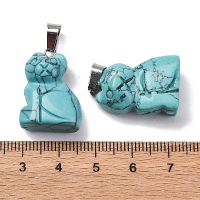 Natural & Synthetic Mixed Gemstone Pendants G-B127-08P-1