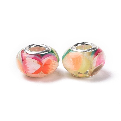 Transparent Resin European Rondelle Beads RPDL-P005-01P-17-1