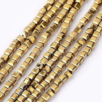 Electroplate Crystal Glass Faceted Cube Beads Strands EGLA-F013-A02-1