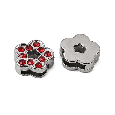 Alloy with Rhinestone Slide Charms RB-NH0002-04P-1
