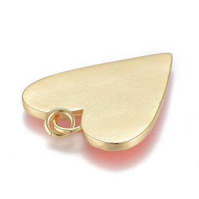 Brass Enamel Pendants KK-M205-13G-05-1