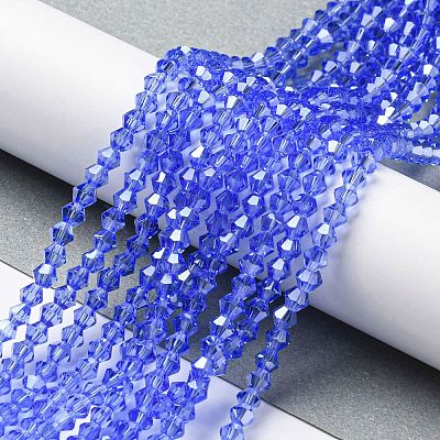 Transparent Electroplate Glass Beads Strands LS-EGLA-A039-T3mm-A07-1
