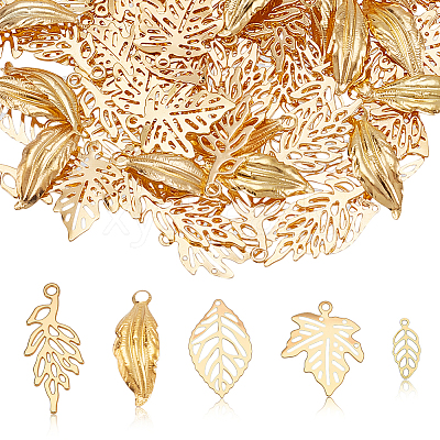 150Pcs 5 Styles Iron & Alloy & 304 Stainless Steel Pendants DIY-HY0003-13-1
