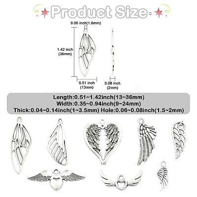 80Pcs 8 Styles Tibatan Style Alloy Pendants FIND-CJ0006-02-1