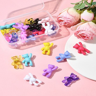 28Pcs 14 Colors Acrylic Pendants MACR-FS0001-84-1