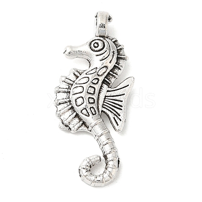 Tibetan Style Alloy Sea Horse Pendants TIBEP-Q043-231-RS-1
