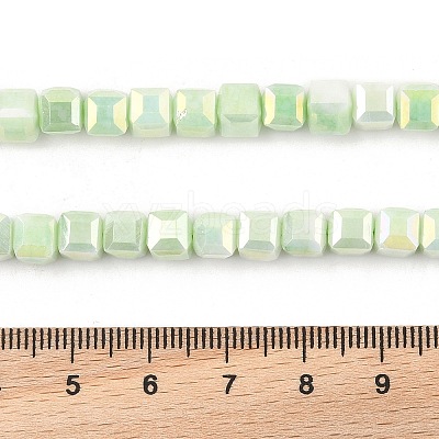 Electroplate Opaque Glass Beads Strands EGLA-U004-02E-1