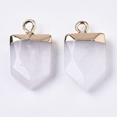 Natural White Jade Pointed Pendants G-N326-34M-1