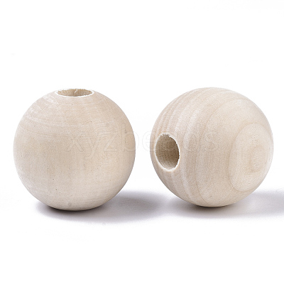 Unfinished Natural Wood Beads X-WOOD-Q041-04B-1