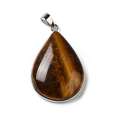 Natural Tiger Eye Pendants G-R486-03P-C-1