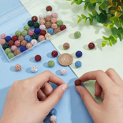 60Pcs Polymer Clay Rhinestone Beads RB-PH0001-26-1
