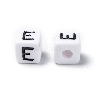 Letter Acrylic European Large Hole Beads X-OPDL-R050-10mm-E-1