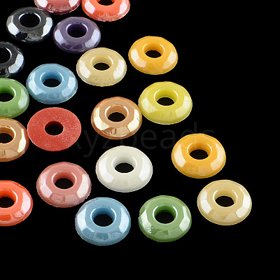 Pearlized Plated Opaque Glass Cabochons PORC-R039-12mm-M-1